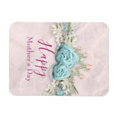 Blauwe Rozen en kroonFloral Bouquet Moederdag Magneet (Horizontaal)