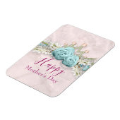 Blauwe Rozen en kroonFloral Bouquet Moederdag Magneet (Linkerzijde)