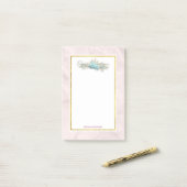 Blauwe Rozen en kroonFloral Bouquet Post-it® Notes (Op bureau)