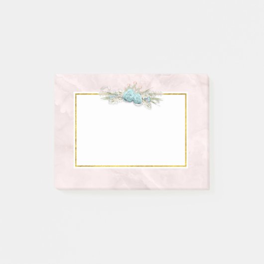 Blauwe Rozen en kroonFloral Bouquet Post-it® Notes (Voorkant)