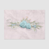 Blauwe Rozen en kroonFloral Bouquet Tissuepapier (Voorkant)