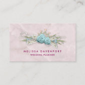 Blauwe Rozen en kroonFloral Bouquet Visitekaartje (Voorkant)