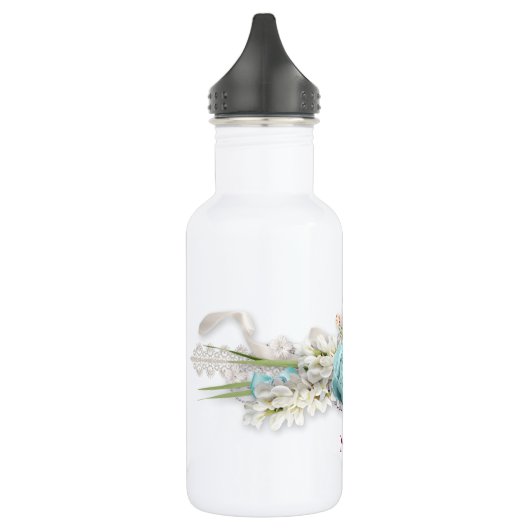 Blauwe Rozen en kroonFloral Bouquet Waterfles (Links)