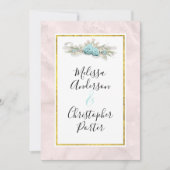 Blauwe Rozen en kroonFloral Bouquet Wedding Kaart (Voorkant)