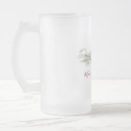 Blauwe Rozen en kroonFloral Bouquet Wedding Matglas Bierpul