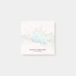 Blauwe Rozen en kroonFloral Bouquet Wedding Post-it® Notes
