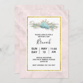 Blauwe Rozen en KroonFloral Moederdag Brunch Kaart (Voorkant / Achterkant)