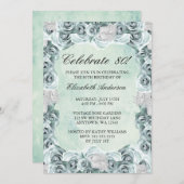  Blauwe Rozen en Veer 80e verjaardag Kaart (Voorkant / Achterkant)