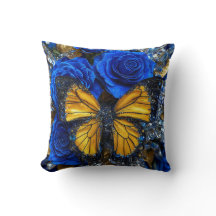 Blauwe rozen en vlinder