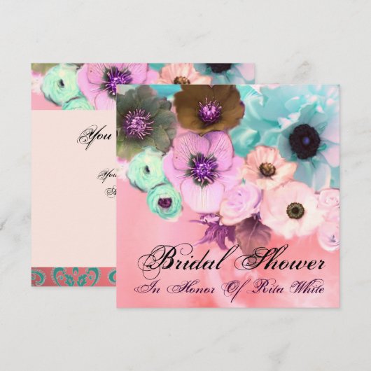 BLAUWE ROZEN EN VRIJGEZELLENFEEST VAN DE ANEMONERS KAART (Voorkant / Achterkant)