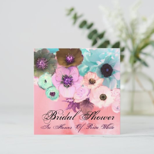 BLAUWE ROZEN EN VRIJGEZELLENFEEST VAN DE ANEMONERS KAART (Staand voorkant)