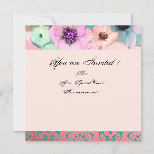 BLAUWE ROZEN EN VRIJGEZELLENFEEST VAN DE ANEMONERS KAART (Achterkant)