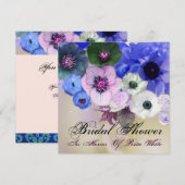 BLAUWE ROZEN EN VRIJGEZELLENFEEST VAN DE ANEMONSEN KAART (Voorkant / Achterkant)