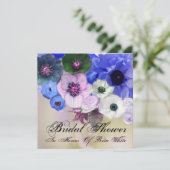 BLAUWE ROZEN EN VRIJGEZELLENFEEST VAN DE ANEMONSEN KAART (Staand voorkant)