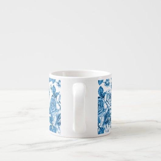 Blauwe Rozen Espresso Kop (Achterkant)