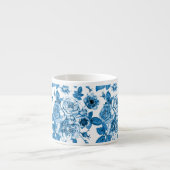 Blauwe Rozen Espresso Kop (Voorkant)