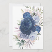 Blauwe Rozen Floral 50ste bruiloft Jubileum Kaart (Achterkant)