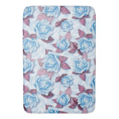 Blauwe rozen. Floral patroon Badmat (Voorkant Verticaal)
