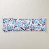 Blauwe rozen. Floral patroon Lichaamskussen (Achterkant)