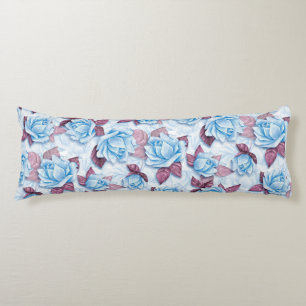 Blauwe rozen. Floral patroon Lichaamskussen