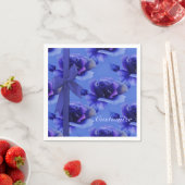 Blauwe Rozen Floral Pattern Napkins Servetten (Insitu)