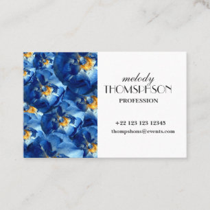 Blauwe Rozen Floral Visitekaartje