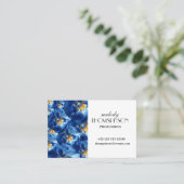 Blauwe Rozen Floral Visitekaartje (Staand voorkant)