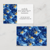 Blauwe Rozen Floral Visitekaartje (Voorkant / Achterkant)