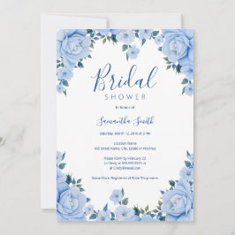 Blauwe Rozen florale vrijgezellenfeest Kaart