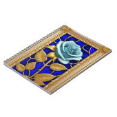 Blauwe Rozen Gebrandschilderd Glas Journal Notitieboek (Linkerzijde)
