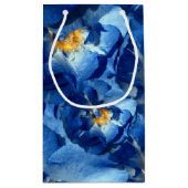 Blauwe rozen geschenkzak klein cadeauzakje (Achterkant)