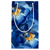 Blauwe rozen geschenkzak klein cadeauzakje (Voorkant)