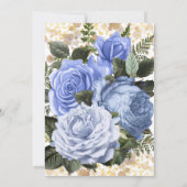 Blauwe Rozen Gouden Glitter Slingerlichten Quincea Kaart (Achterkant)