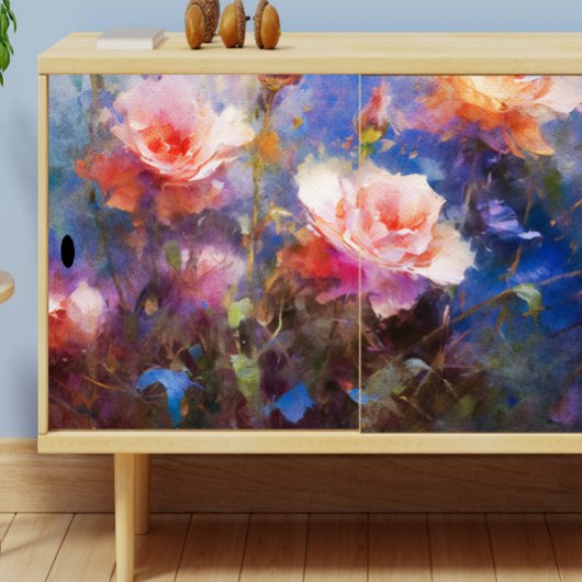 Blauwe Rozen groeien in mijn tuin decoupage Tissuepapier