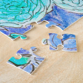 Blauwe Rozen, groene bladeren Roos tuinzomerventil Legpuzzel (Zijkant)