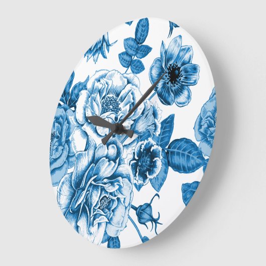 Blauwe Rozen Grote Klok (Hoek)