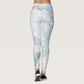 Blauwe Rozen grunge Leggings (Achterkant)