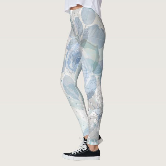 Blauwe Rozen grunge Leggings (Links)