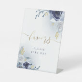 Blauwe rozen gunsten voetstuk teken reclamebord met voetstuk (Voorkant)