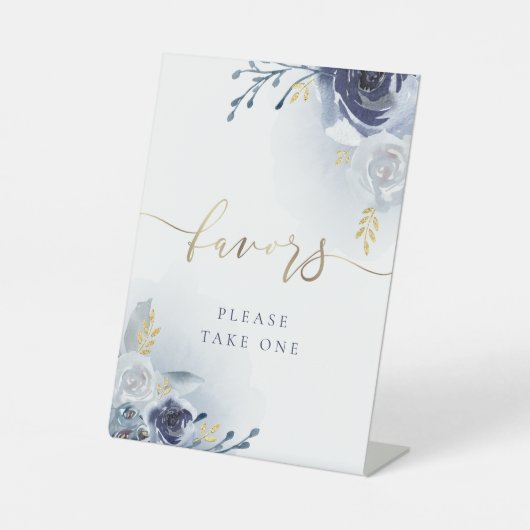 Blauwe rozen gunsten voetstuk teken reclamebord met voetstuk (Voorkant)