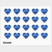 Blauwe Rozen Hart Sticker (Vel)