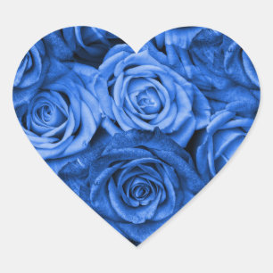 Blauwe Rozen Hart Sticker