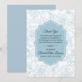 Blauwe Rozen Herdenking van de begrafenis (Voorkant / Achterkant)