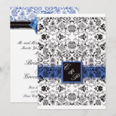 Blauwe Rozen Huwelijksuitnodiging Kaart (Voorkant / Achterkant)