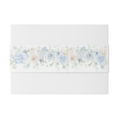Blauwe Rozen, Hydrangea Floral Belly Band Uitnodigingen Wikkel (Achterkant Voorbeeld)