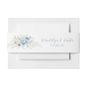 Blauwe Rozen, Hydrangea Floral Belly Band Uitnodigingen Wikkel (Voorkant Voorbeeld)