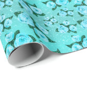 Blauwe Rozen in de mousserende douche Cadeaupapier (Rol Hoek)