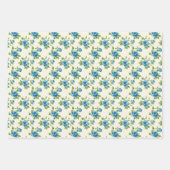 Blauwe Rozen Inpakpapier Vel (Voorkant)