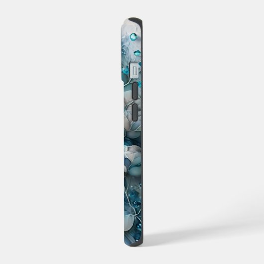 Blauwe Rozen iPhone 15 Case (Linkerkant)