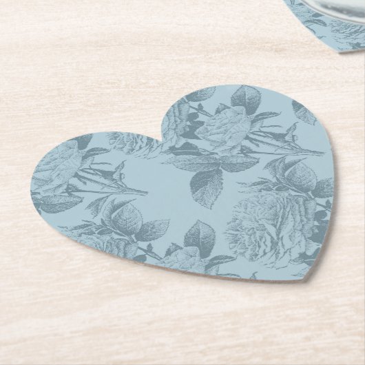  blauwe Rozen Kartonnen Onderzetters (Gekanteld)